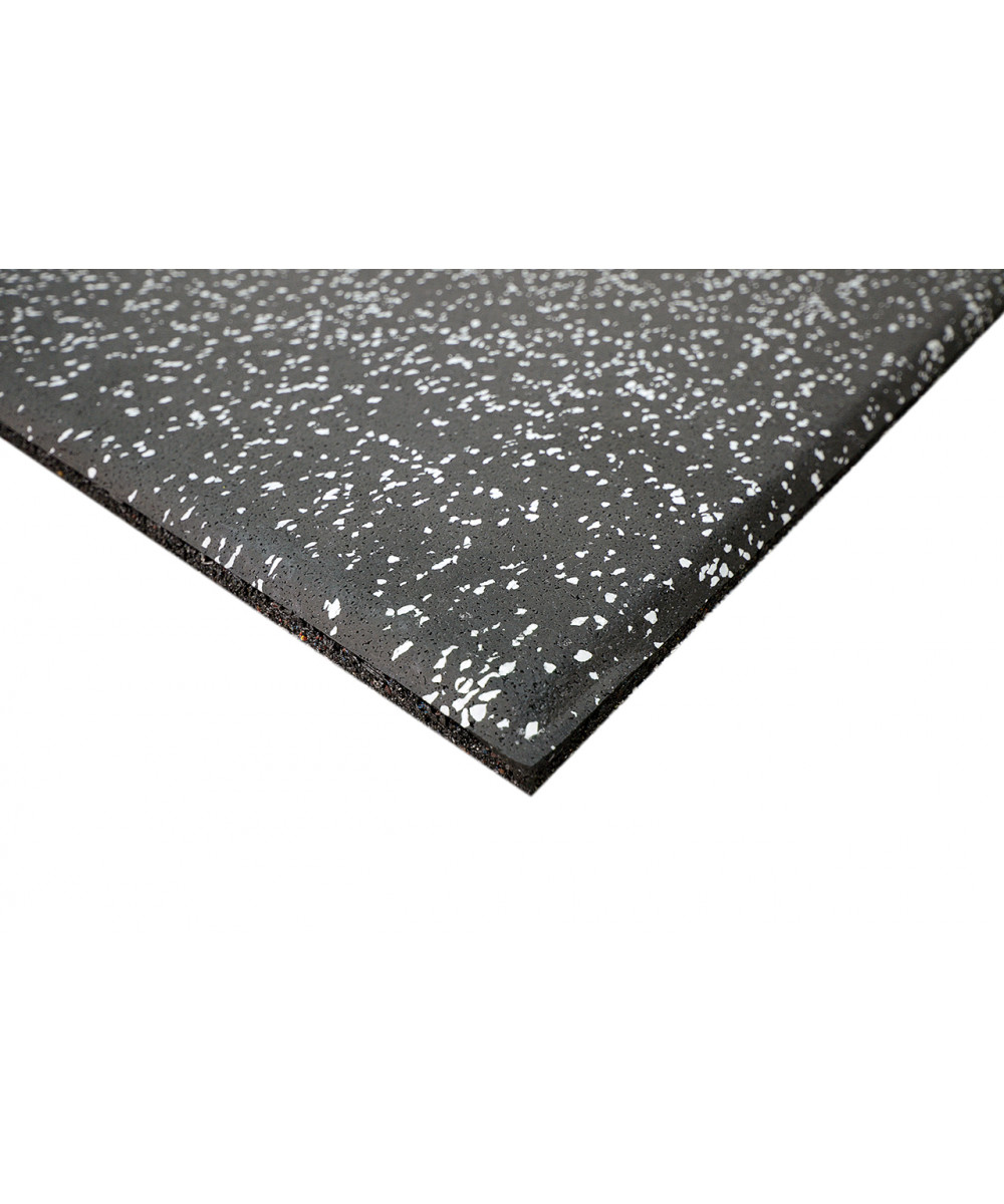 SOL SPORTIF EN DALLE CAOUTCHOUC NOIR BLANC 15 mm NEOFLEX PREMIUM