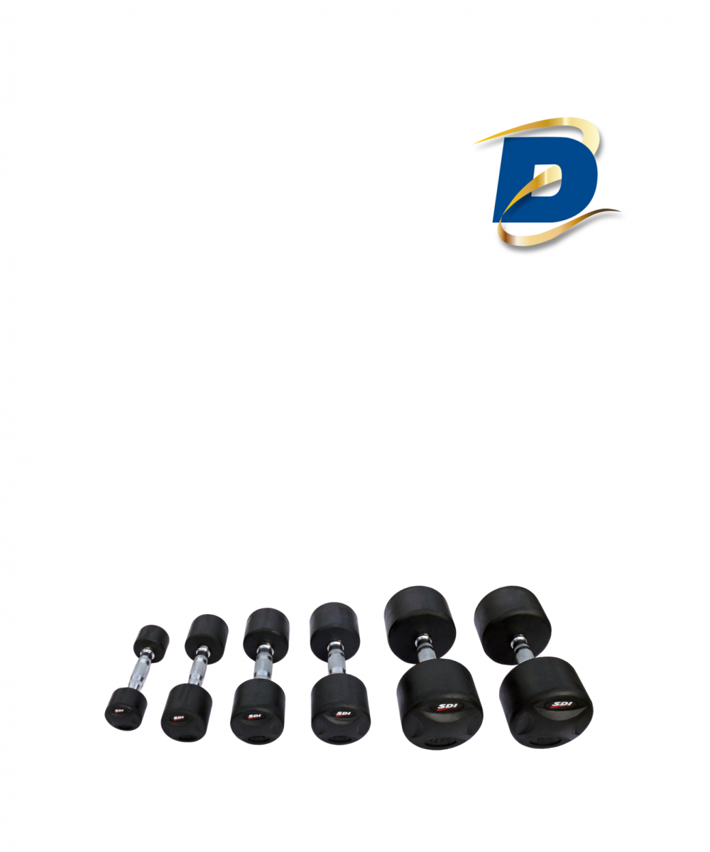 SET HALTERES MONOBLOC CAOUTCHOUC SDI - 2 A 20KG