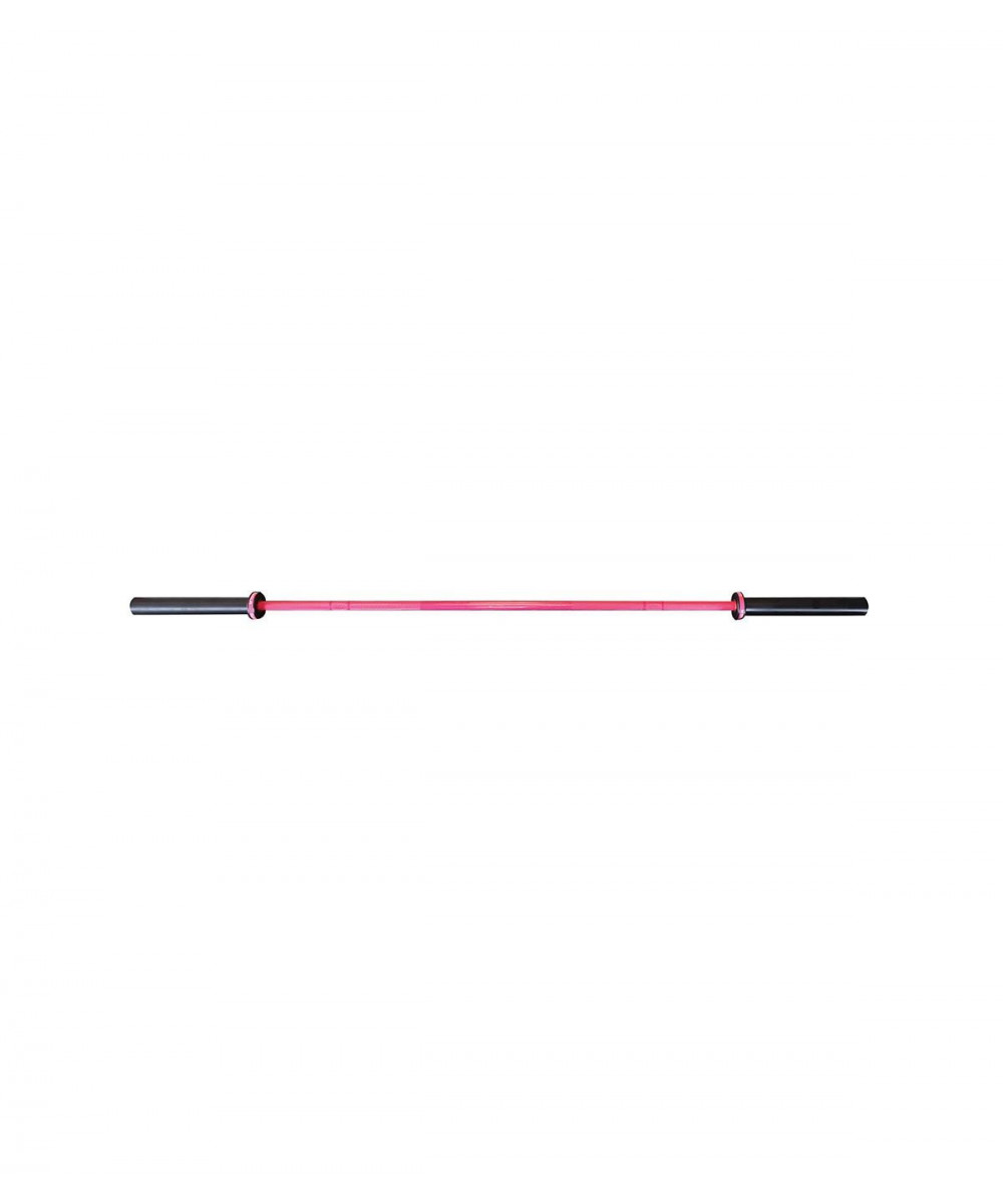 BARRE OLYMPIQUE DROITE ROSE POUR FEMME - 15KG - MAX 450KG