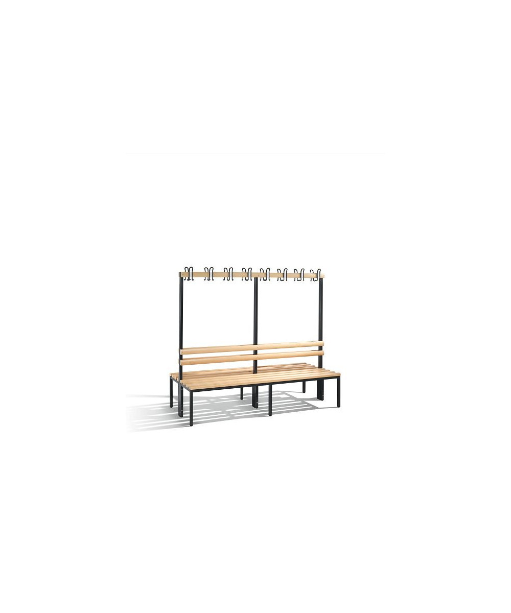 banc vestiaire double avec porte manteaux 100 cm DISPORTEX banc vestiaire double avec porte manteaux 100 cm DISPORTEX