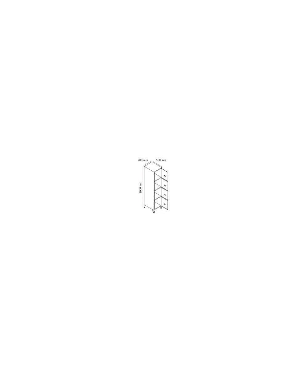 ARMOIRE TOLE ACIER 4 CASIERS/COLONNE - CASIER LARG. 40CM