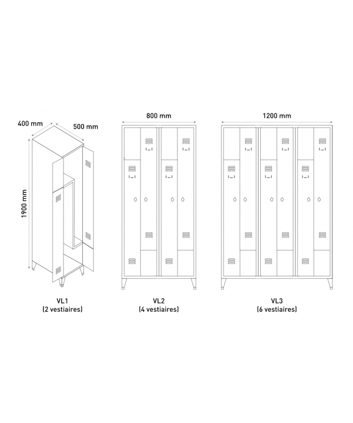 VESTIAIRE PORTE EN L