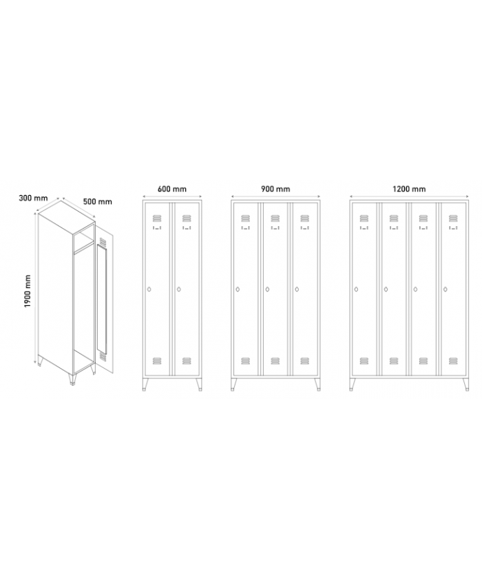 ARMOIRE VESTIAIRE ACIER  INDUSTRIE PROPRE - LARGEUR  30CM