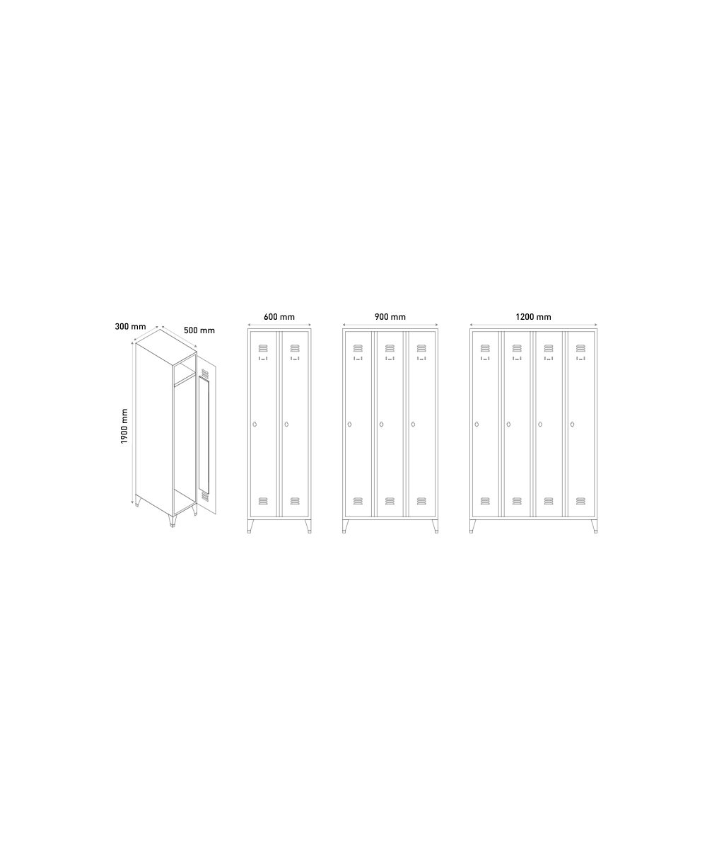 ARMOIRE VESTIAIRE ACIER  INDUSTRIE PROPRE - LARGEUR  30CM
