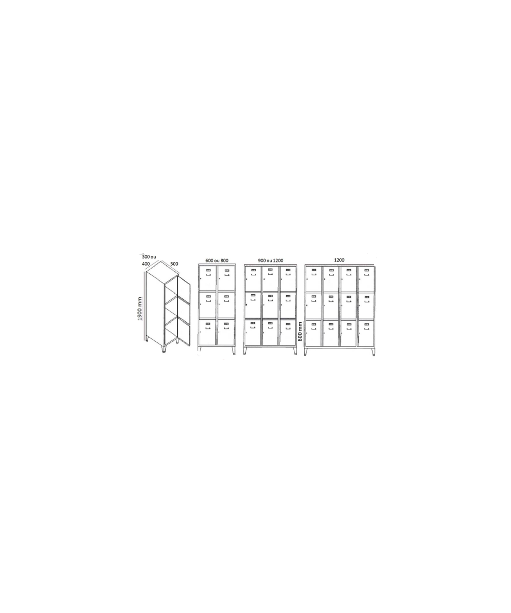 VESTIAIRE MULTICASIER  -3 CASIERS 30 CM PAR COLONNES