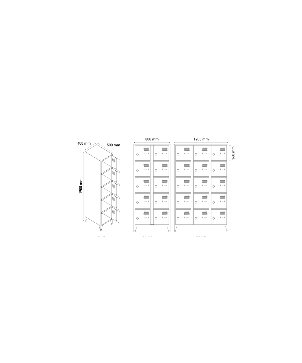VESTIAIRE MULTICASIER -4 CASIERS 40 CM PAR COLONNES